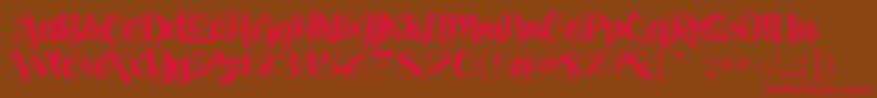 AleaMaeSv Font – Red Fonts on Brown Background
