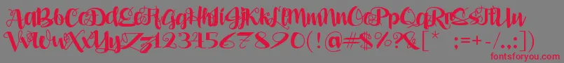 AleaMaeSv Font – Red Fonts on Gray Background