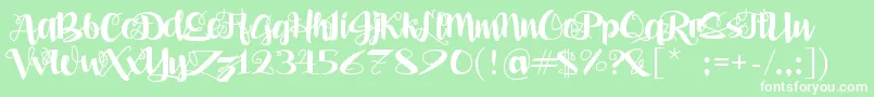 AleaMaeSv Font – White Fonts on Green Background