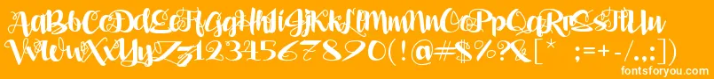 AleaMaeSv Font – White Fonts on Orange Background