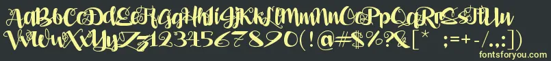AleaMaeSv Font – Yellow Fonts on Black Background