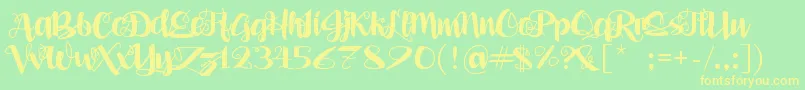 AleaMaeSv Font – Yellow Fonts on Green Background