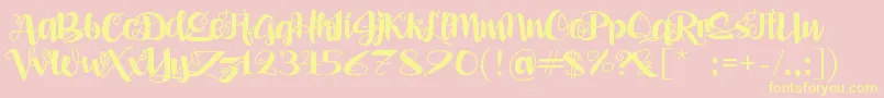 AleaMaeSv Font – Yellow Fonts on Pink Background