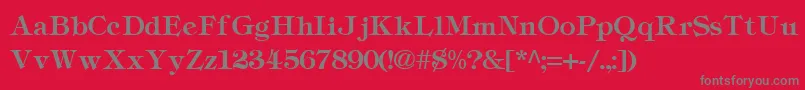 TiffanyLight Font – Gray Fonts on Red Background