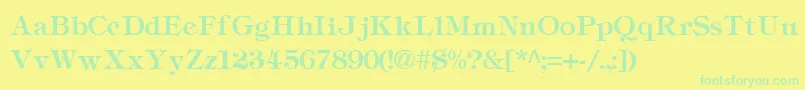 TiffanyLight Font – Green Fonts on Yellow Background