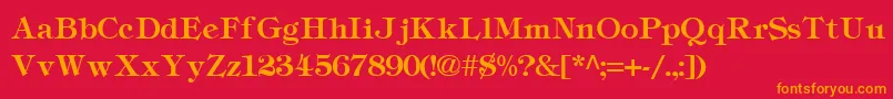 TiffanyLight Font – Orange Fonts on Red Background