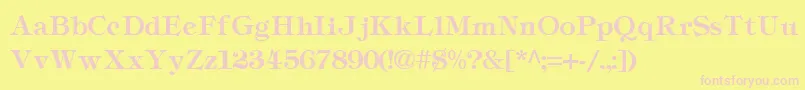 TiffanyLight Font – Pink Fonts on Yellow Background