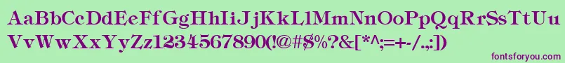 TiffanyLight Font – Purple Fonts on Green Background