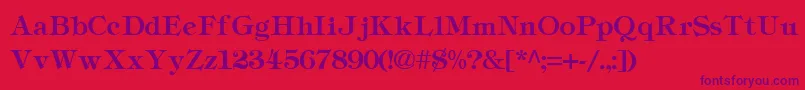 TiffanyLight Font – Purple Fonts on Red Background