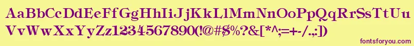 TiffanyLight Font – Purple Fonts on Yellow Background