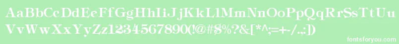 TiffanyLight Font – White Fonts on Green Background