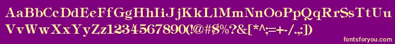 TiffanyLight Font – Yellow Fonts on Purple Background