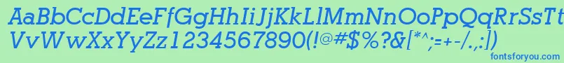 PogoSsiBoldItalic Font – Blue Fonts on Green Background