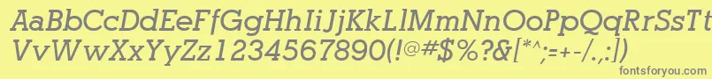 フォントPogoSsiBoldItalic – 黄色の背景に灰色の文字