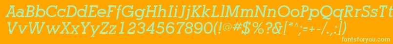 PogoSsiBoldItalic Font – Green Fonts on Orange Background