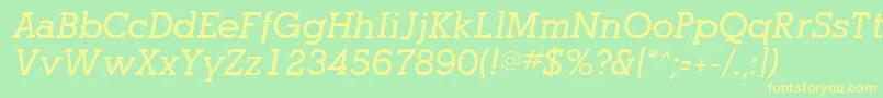 PogoSsiBoldItalic Font – Yellow Fonts on Green Background