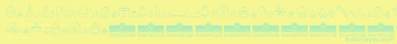 HelloChristmasIconTrial Font – Green Fonts on Yellow Background