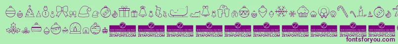 HelloChristmasIconTrial Font – Purple Fonts on Green Background