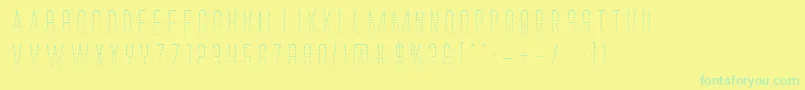 Alienleaguegrad-Schriftart – Grüne Schriften auf gelbem Hintergrund