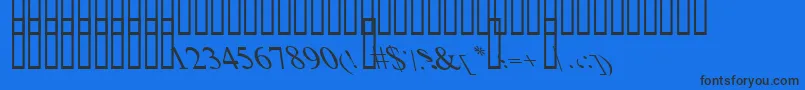 BoldItalicArt Font – Black Fonts on Blue Background