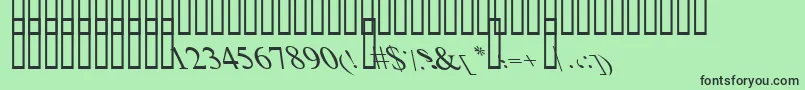 BoldItalicArt-fontti – mustat fontit vihreällä taustalla