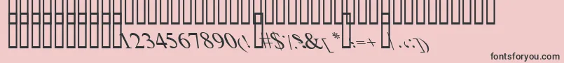 BoldItalicArt-fontti – mustat fontit vaaleanpunaisella taustalla