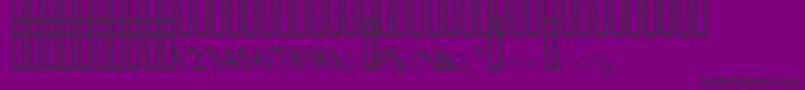 BoldItalicArt-fontti – mustat fontit violetilla taustalla