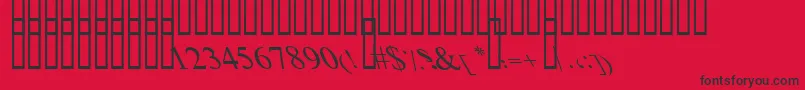 BoldItalicArt Font – Black Fonts on Red Background