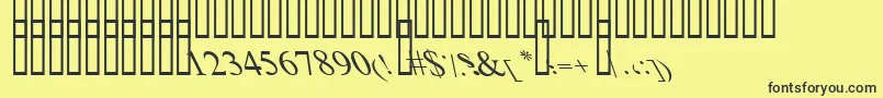 Шрифт BoldItalicArt – чёрные шрифты на жёлтом фоне