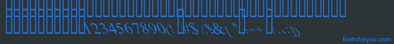 BoldItalicArt-Schriftart – Blaue Schriften auf schwarzem Hintergrund