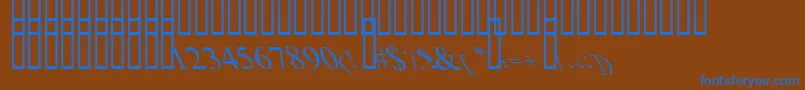 BoldItalicArt-fontti – siniset fontit ruskealla taustalla