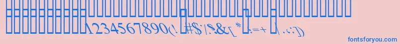 フォントBoldItalicArt – ピンクの背景に青い文字