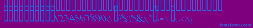 Шрифт BoldItalicArt – синие шрифты на фиолетовом фоне