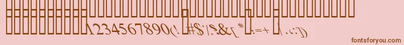 フォントBoldItalicArt – ピンクの背景に茶色のフォント