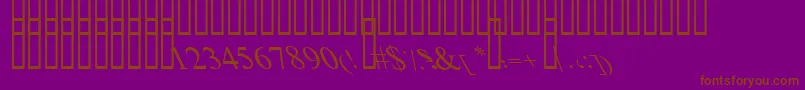 BoldItalicArt-fontti – ruskeat fontit violetilla taustalla