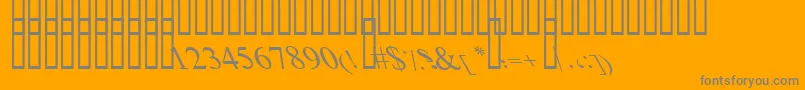 BoldItalicArt-fontti – harmaat kirjasimet oranssilla taustalla