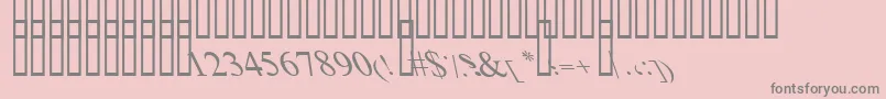 BoldItalicArt-fontti – harmaat kirjasimet vaaleanpunaisella taustalla