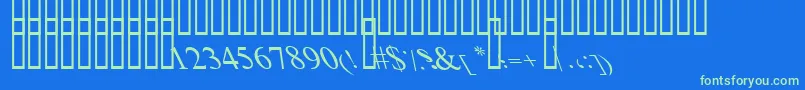 BoldItalicArt Font – Green Fonts on Blue Background