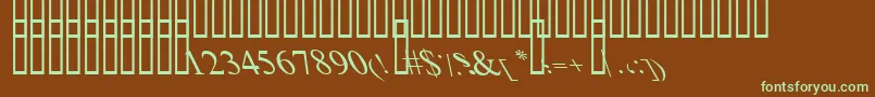BoldItalicArt-fontti – vihreät fontit ruskealla taustalla