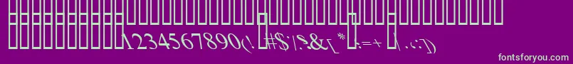 Шрифт BoldItalicArt – зелёные шрифты на фиолетовом фоне