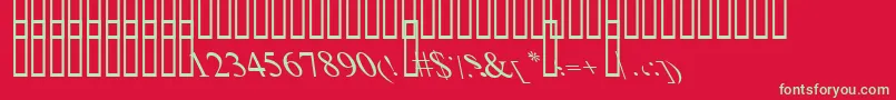 BoldItalicArt-fontti – vihreät fontit punaisella taustalla