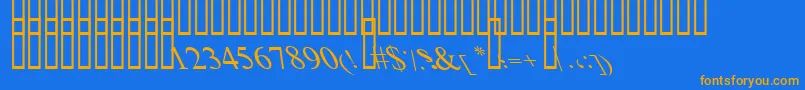 BoldItalicArt Font – Orange Fonts on Blue Background