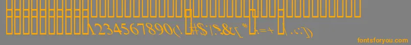 BoldItalicArt-fontti – oranssit fontit harmaalla taustalla