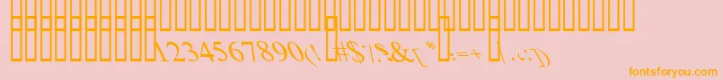 フォントBoldItalicArt – オレンジの文字がピンクの背景にあります。