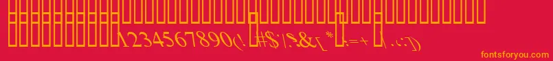 Шрифт BoldItalicArt – оранжевые шрифты на красном фоне