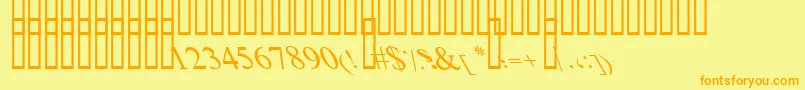 Шрифт BoldItalicArt – оранжевые шрифты на жёлтом фоне
