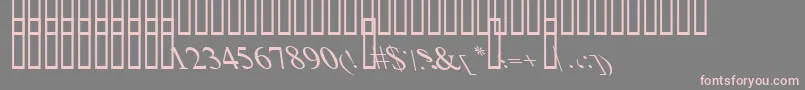 BoldItalicArt-fontti – vaaleanpunaiset fontit harmaalla taustalla