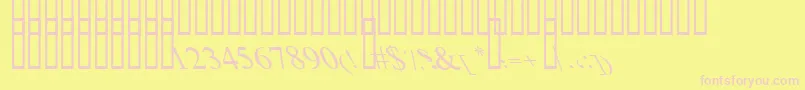 BoldItalicArt Font – Pink Fonts on Yellow Background