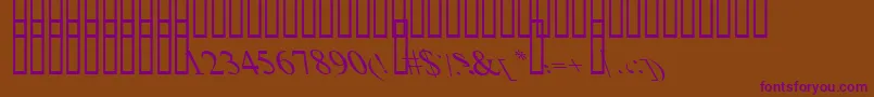 フォントBoldItalicArt – 紫色のフォント、茶色の背景
