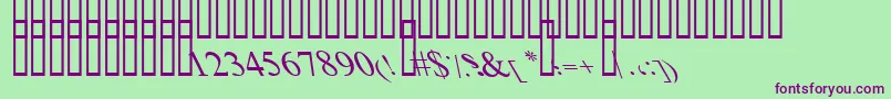 Шрифт BoldItalicArt – фиолетовые шрифты на зелёном фоне